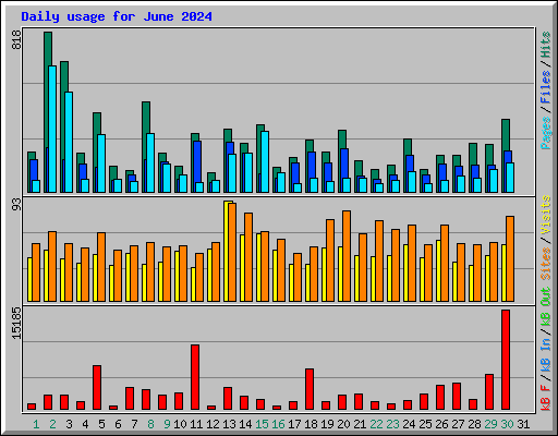 Daily usage for June 2024