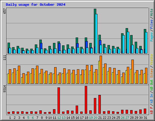 Daily usage for October 2024