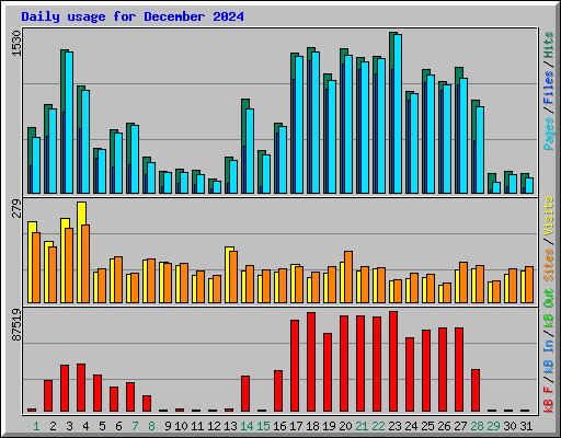 Daily usage for December 2024