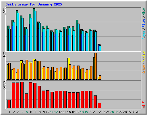 Daily usage for January 2025