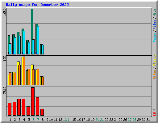 Daily usage for December 2025