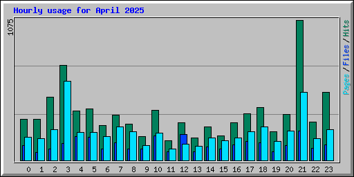 Hourly usage for April 2025