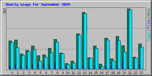 Hourly usage for September 2025