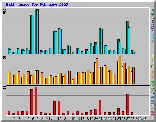 Daily usage for February 2025