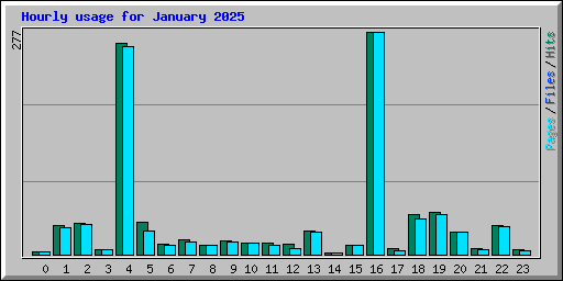 Hourly usage for January 2025