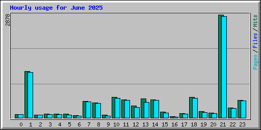 Hourly usage for June 2025